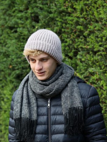 Mütze Männer perlgrau Alpaka