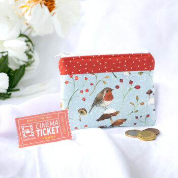 Minitasche mit Vögeln für Kleingeld und EC Karte