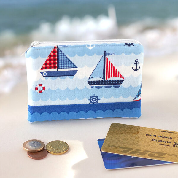 Minitasche im maritimen Stil für Kleingeld, Führerschein und EC Karte