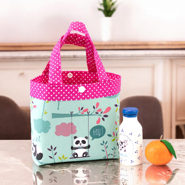 Kindertasche Pandabär mit pinkfarbenem Futter