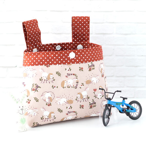 Lenkertasche Kinder Hase und Igel mit Fahrrad