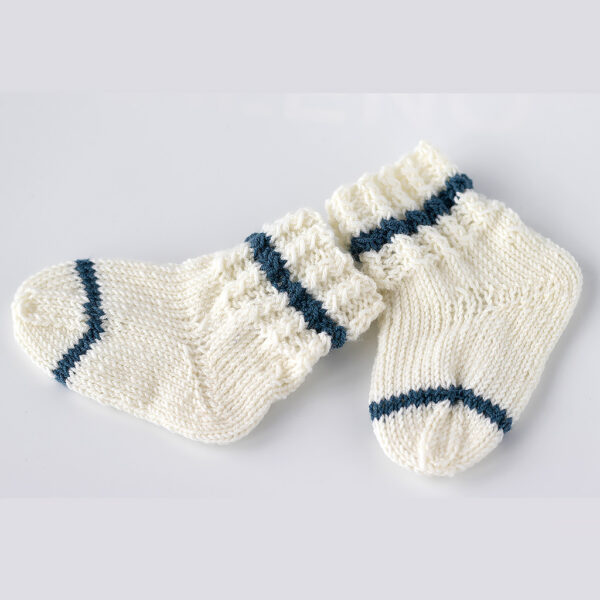 Babysocken weiß petrol