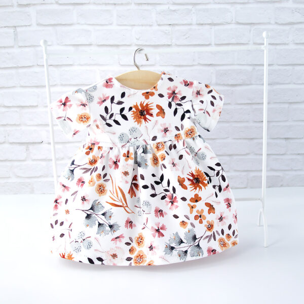 Puppenkleidung Herbstblumen Kleid