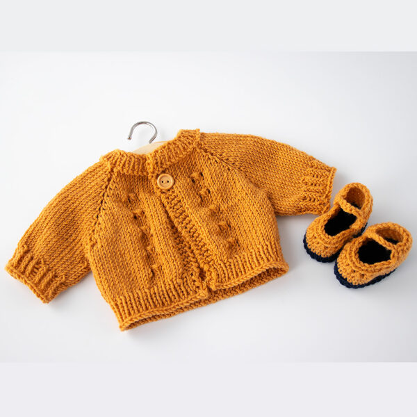 Puppenkleidung Herbstblumen Jacke und Schuhe