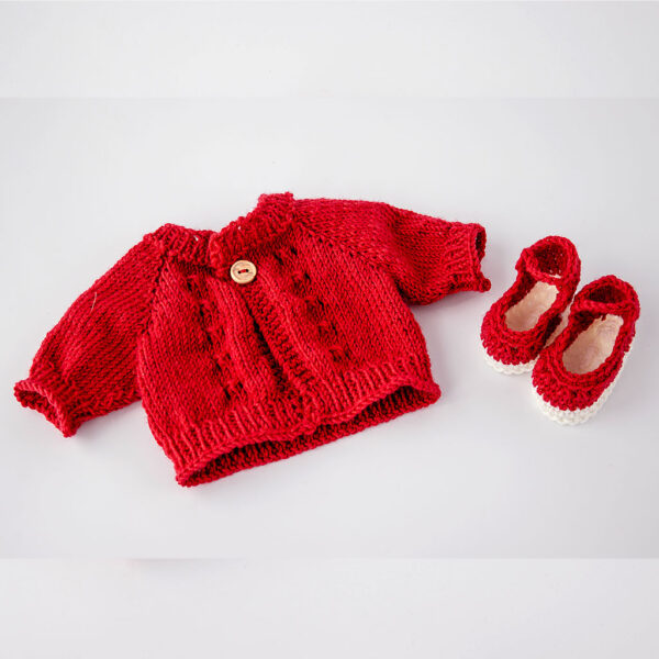 Puppenkleidung Kleid mit Erdbeeren