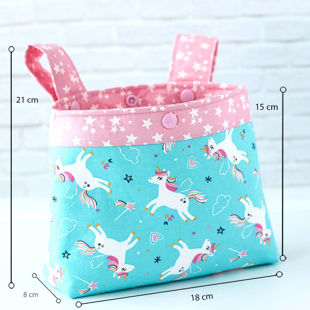 Lenkertasche Kinder mit Einhorn mint groß Maße