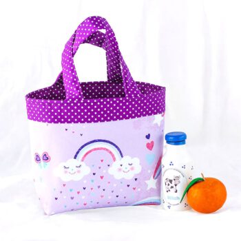 Kindertasche Regenbogenwolken in lila