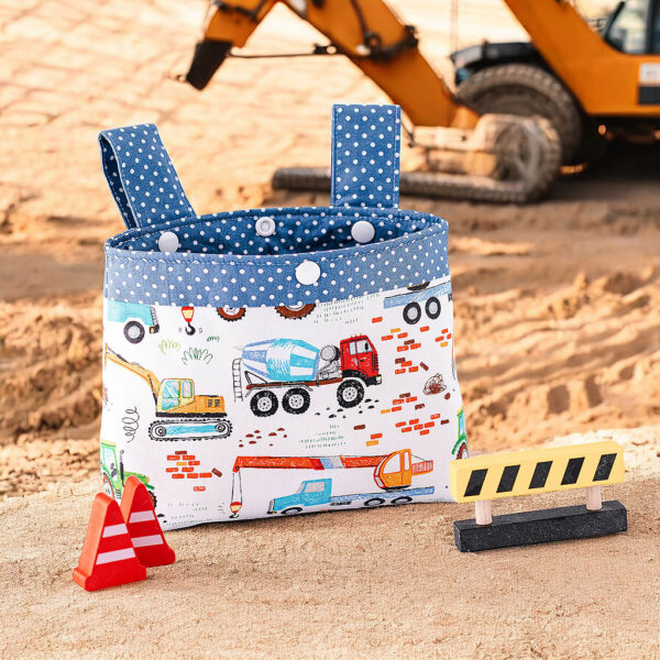 Lenkertasche mit großen Baufahrzeugen für Kinder