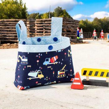 Lenkertasche Kinder Baufahrzeuge dunkelblau
