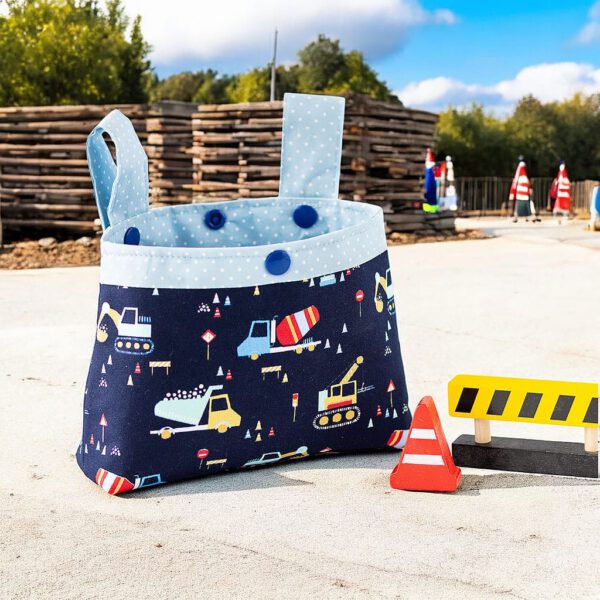 Lenkertasche Kinder Baufahrzeuge dunkelblau