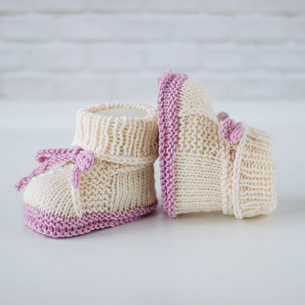 Babyschuhe weiß flieder
