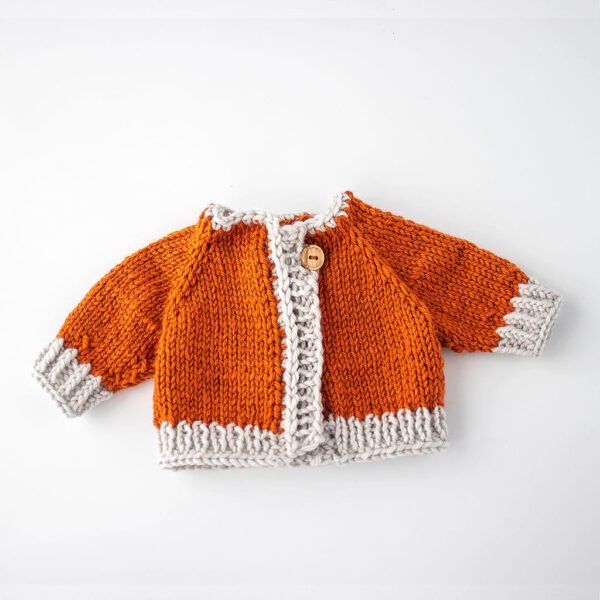 Puppenset Merinowolle curry hellgrau, Jacke