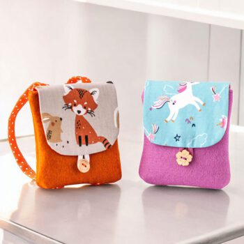 Puppenrucksack Fuchs und Einhorn für Waldorfpuppen