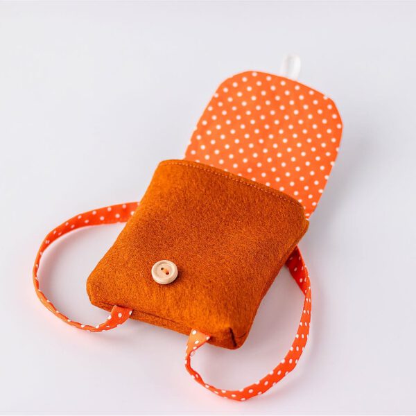 Puppenrucksack Fuchs geöffnet