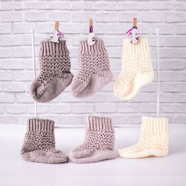 Babysocken beige sand weiß
