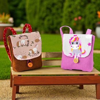 Puppenrucksack Hase und Igel oder Einhorn