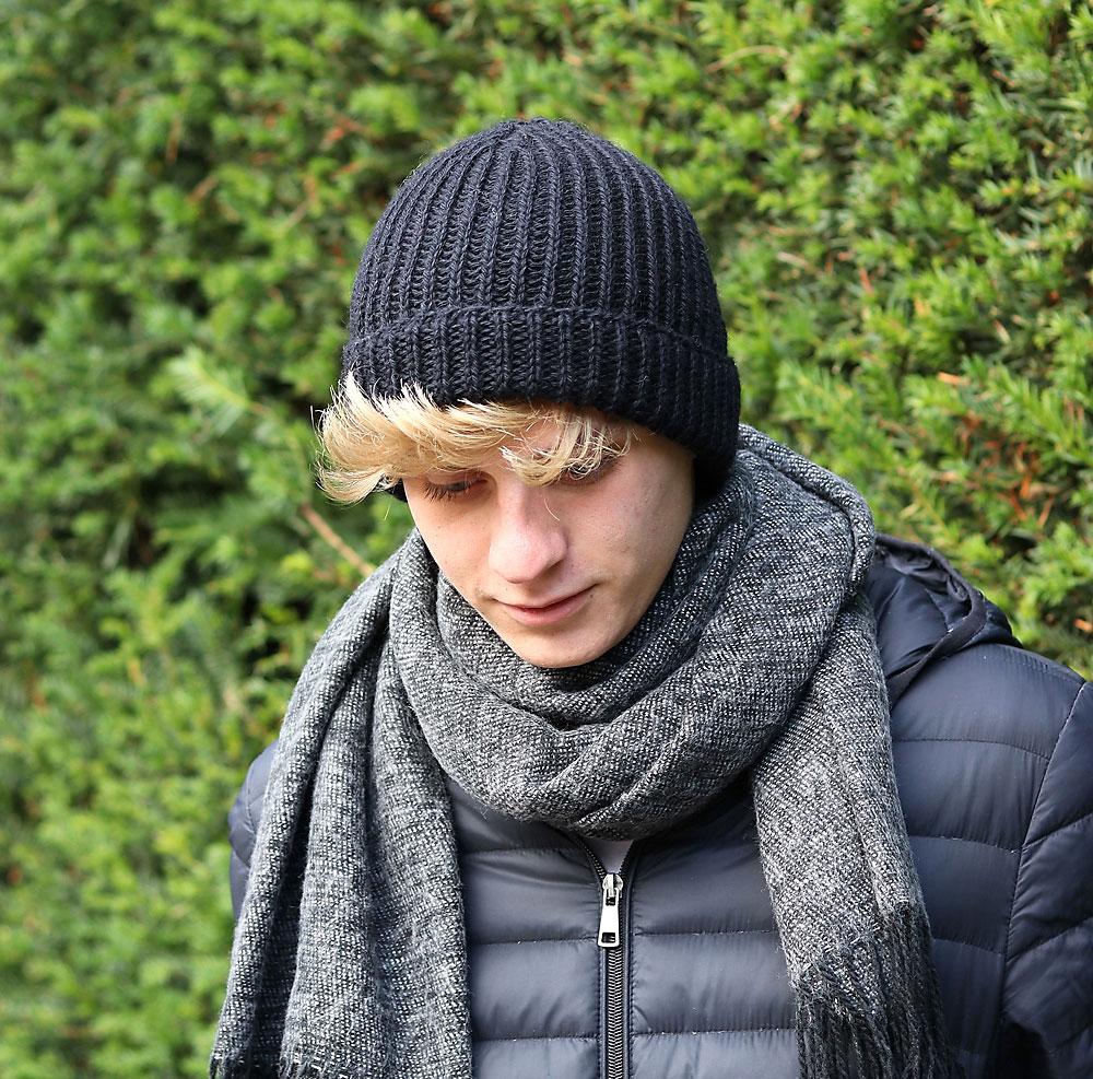 Mütze Männer dunkelblau Alpaka