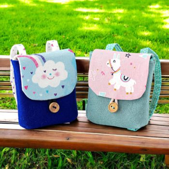 Puppenrucksack für Waldorfpuppen mit Lama oder Wolke