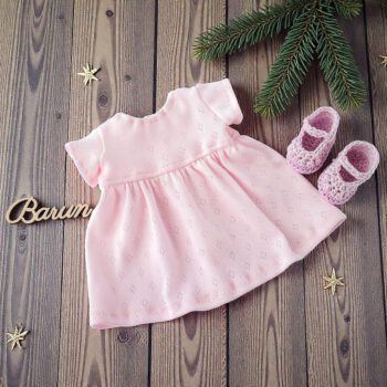 Puppenkleid rose mit Schuhen