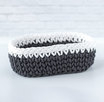 Korb in anthrazit weiß